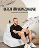 PATCH HOME Lounge Sessel Sitzsack– XXL – Weiss, bequemer Sitzsack aus Luxus-Polyester-Gewebe, bereits befüllt Bild 2