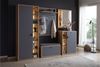 Garderobenpaneel Liza / Lizzano, Holzwerkstoff, Metall, Grau, Schwarz, Holzfarben, 86 x 118 x 32 cm Bild 4