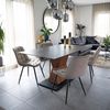 HOME DELUXE Polsterstuhl Esszimmer Samt IKALO – 8er Set Hellbraun Bild 2