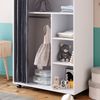Kleiderschrank Doros Weiß 100 x 146.6 cm offen, mit Rollen Vicco Bild 4