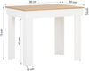 Esstisch mit 2 Stühlen Set Essgruppe Samt Polsterstühle Creme Küchentisch Holz Eiche Weiß Modern 90x60 cm Esszimmertisch Massiv Bild 4