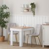 Esstisch mit 2 Stühlen Set Essgruppe Samt Polsterstühle Creme Küchentisch Holz Eiche Weiß Modern 90x60 cm Esszimmertisch Massiv Bild 2