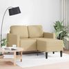 vidaXL 2-Sitzer-Sofa mit Chaiselongue L-Form Graugrün 125 cm Leinen 4107080 Bild 2
