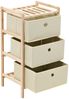 vidaXL Korb-Kommode mit 3 Stoffkörben Zedernholz Beige 246433 Bild 4