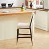 Barhocker 2er-Set in Thekenhöhe, Stoff Beige, Metallgestell mit Fußstütze, skandinavisch,H 102 x T 49 x B 59 cm Bild 5
