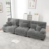 3-Sitzer-Sofa 313×77×81 cm aus Chenille modular, grau Bild 2