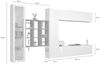 Dmora Ausgestattete Wand Avegno, 4-türiges TV-Ständer-Wohnzimmerset, Mehrzweck-Wohnzimmermöbel mit Vitrine und LED-Licht, 100 % Made in Italy, 310 x 30 x 180 cm, glänzendes Weiß und Ahorn, Bild 3