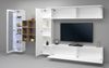 Dmora Ausgestattete Wand Avegno, 4-türiges TV-Ständer-Wohnzimmerset, Mehrzweck-Wohnzimmermöbel mit Vitrine und LED-Licht, 100 % Made in Italy, 310 x 30 x 180 cm, glänzendes Weiß und Ahorn, Bild 5