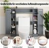 Regal über der Toilette freistehender Badezimmerschrank mit verstellbaren Regalen Toilettenpapierhalter Grau Bild 4