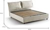 Dmora Doppelbett Agalo, Stoffbett mit Stauraum, Öffnung vorne, geeignet für Matratzen 140 x 200 cm, 100 % Made in Italy, Beige Bild 3