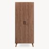 Kleiderschrank Norg 191 x 80 x 52 cm 2 Türen 4 Fächer Walnussoptik [en. casa] Bild 5