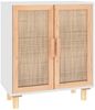 vidaXL Sideboard Weiß 60x30x70 cm Massivholz Kiefer und Natur-Rattan 345630 Bild 2