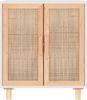 vidaXL Sideboard Weiß 60x30x70 cm Massivholz Kiefer und Natur-Rattan 345630 Bild 4
