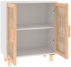vidaXL Sideboard Weiß 60x30x70 cm Massivholz Kiefer und Natur-Rattan 345630 Bild 5