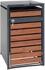 1er Mülltonnenverkleidung HWC-J81, Mülltonnenbox, erweiterbar, Metall 32kg, anthrazit ~ Kirsche-Holzoptik dunkelbraun Bild 4