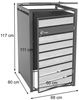1er Mülltonnenverkleidung HWC-J81, Mülltonnenbox, erweiterbar, Metall 32kg, anthrazit ~ Kirsche-Holzoptik dunkelbraun Bild 3
