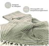 Wohndecke Strick Kuscheldecke Wolldecke Sofadecke 180x130 cm, heimtexland, Fransen Strickdecke Boho I 100% BW I weich, warm, natürlich Bild 4