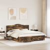 vidaXL Bettrahmen Geräucherte Eiche 200 x 200 cm Holzwerkstoff 3413566 Bild 3