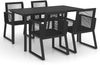 vidaXL 5-tlg. Garten-Essgruppe PVC Rattan Schwarz 3058285 Bild 2