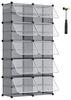 SONGMICS Schuhregal mit 10 Fächern, Schuhschrank, 30 x 40 x 30 cm pro Fach, schmal, mit Türen, Stahlrahmen, Kunststoff, für Flur, Schlafzimmer, Eingangsbereich, schiefergrau Bild 4
