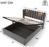 Polsterbett 140x200 cm Samt mit Bettkasten, Leselampe und USB-Ladefunktion, grau Bild 3