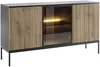 Vente-unique - OVILA Sideboard Holz, PlatteGlas SchwarzBeige - B 39 cm x H 83,2 cm x L 153,4 cm Bild 2