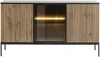 Vente-unique - OVILA Sideboard Holz, PlatteGlas SchwarzBeige - B 39 cm x H 83,2 cm x L 153,4 cm Bild 3