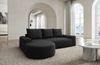 Stoff Ecksofa Gomera L-Form Kurz - Strukturstoff - Schwarz - Links Bild 2