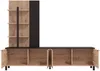 Vente-unique - NUJA TV unit Holz, Platte SchwarzBeige - B 40 cm x H 167 cm x L 208 cm Bild 3