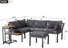Ecksofa 190x143x65 mit Stahl und Multifunktion, grau Bild 4