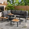 Ecksofa 190x143x65 mit Stahl und Multifunktion, grau Bild 2