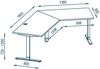 Schreibtisch >EDJUST< (BxHxT: 248x120x158 cm) Metall platingrau - Sonoma-Eiche Bild 5