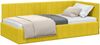 vidaXL Eckbettgestell mit Kopfteil Gelb 90 cm x 190 cm Samt 42016303 Bild 2