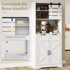 Küchenschrank mit Steckdose hoher Mehrzweckschrank mit Türen Schubladen & verstellbarem Regal Weiß Bild 4
