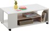 BOLOGNA Moderner Couchtisch auf Rollen in Weiß, Old Style Optik - mobiler Sofatisch mit Ablage für Ihren Wohnbereich - 108 x 40 x 60 cm (B/H/T) Bild 4