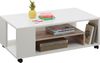 BOLOGNA Moderner Couchtisch auf Rollen in Weiß, Old Style Optik - mobiler Sofatisch mit Ablage für Ihren Wohnbereich - 108 x 40 x 60 cm (B/H/T) Bild 5