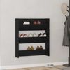 Schuhschrank, Schuhkipper für Flur, modern Schwarz Eichen-Optik 80 x 18 x 90 cm Holzwerkstoff Bild 2