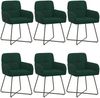 vidaXL Esszimmerstühle 6 pcs Samt (V) Dunkelgrün 59 x 56,5 x 86 cm 3428221 Bild 2