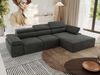 Mks Möbel 'RILASSO' Ecksofa, mit Relax-funktion, Elektrisch verstellbarer Sitz, L-förmige Ecke mit Armlehnen, Wellenfeder, Dunkelgrau, Velours, rechts Bild 4