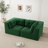 Flieks 2-Sitzer Modulares Sofa, Cloud Sofa Cord rahmenlos, Lounge Sofa bodennah, mit breiten Armlehnen, Grün Bild 2