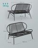 SONGMICS Gartenbank, 2-Sitzer, Balkonbank, Gartenmöbel aus PE-Rattan, Gartenstuhl mit Rückenlehne, 70 x 138,5 x 79 cm, für Terrasse, Garten, Balkon, Outdoor Bild 5