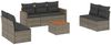 vidaXL 8-tlg. Garten-Sofagarnitur mit Kissen Grau Poly Rattan 3225885 Bild 2