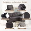 LVHOM Ecksofa mit Schlaffunktion L-Form, Sofa mit Bettkasten, Wohnzimmersofa mit Seitentasche, Couch Samtstoff, Bettsofa, 3 Sitzer Bild 3