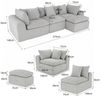 FUFU&GAGA Ecksofa Modulares Wolken-Sofa mit Armlehnen, Bouclé, hellgrau, 275 cm breit Bild 4