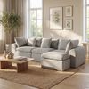 FUFU&GAGA Ecksofa Modulares Wolken-Sofa mit Armlehnen, Bouclé, hellgrau, 275 cm breit Bild 3