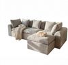 FUFU&GAGA Ecksofa Modulares Wolken-Sofa mit Armlehnen, Bouclé, hellgrau, 275 cm breit Bild 2
