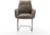 Freischwinger Zoa-Flex Mikrofaser Taupe Vintage Freischwinger flach Graphit Taschenfederkern Bild 2