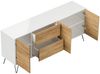 Sideboard Yako 180cm 2 SoftClose 3 Türen Weiß/Eiche Front : Oak Gold / Weiss hochglanz Bild 4