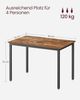 Vasagle Esstisch, Küchentisch, Tisch Wohnzimmer, Schreibtisch, für 4 Personen, Industrie-Design, Holzspanplatte, Stahl, vintagebraun-schwarz, 70 x 110 x 75 cm Bild 4