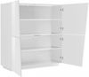 Dmora Kommode Abbabbau, 4-türiges Küchen-Sideboard, Wohnzimmer-Buffet, 100 % Made in Italy, 120 x 43 x 126 cm, glänzendes Weiß, Bild 4